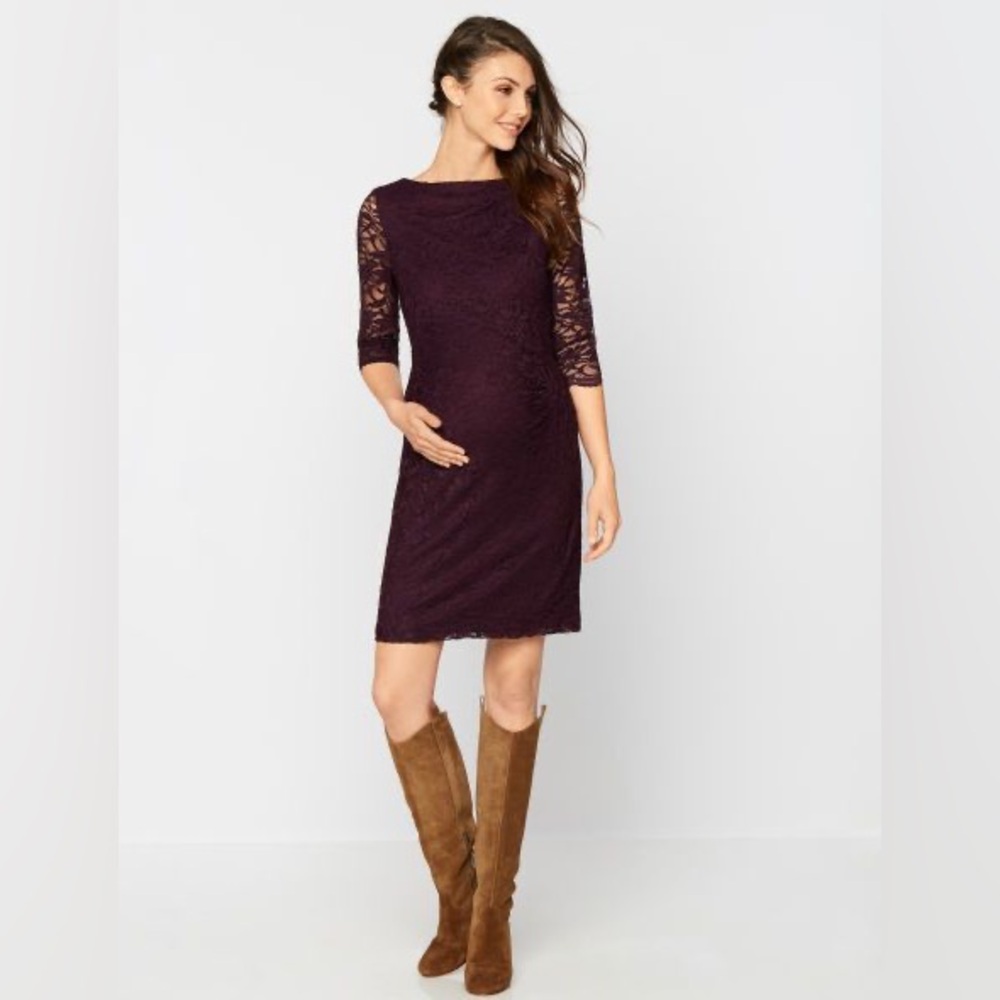 A Pea in the Pod Purple Long Sleeve Dress